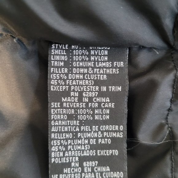 FIRST DOWN Black Goose Down Hooded Nylon Artic Parka JACKET - Picture 7 of 11